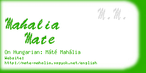 mahalia mate business card